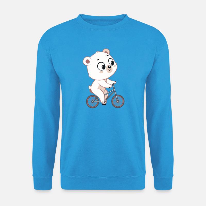 Pastell Radfahren Weißer Bär - Unisex Pullover - Meeresblau