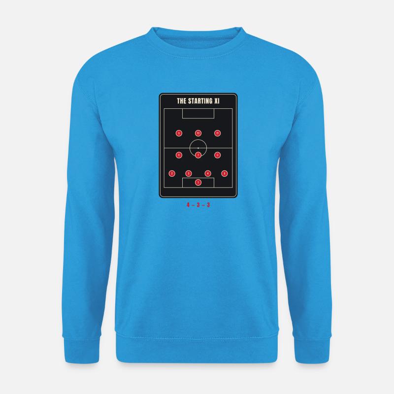 Startelf 4-3-3 Fußballformation - Unisex Pullover - Meeresblau