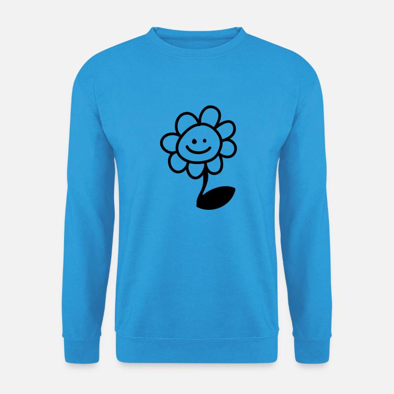 Fröhliche Blume - Line - Unisex Pullover - Meeresblau