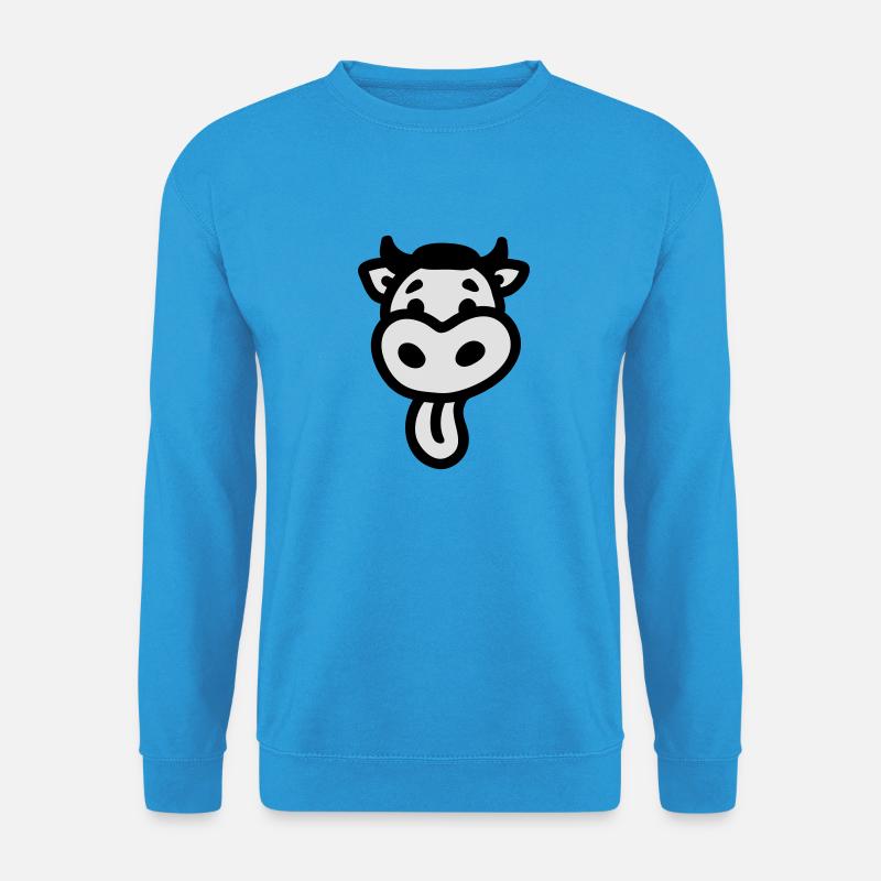 Kuh - Zunge - Unisex Pullover - Meeresblau