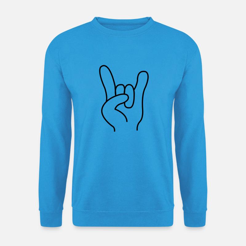 hand_rock_n_roll - Unisex Pullover - Meeresblau