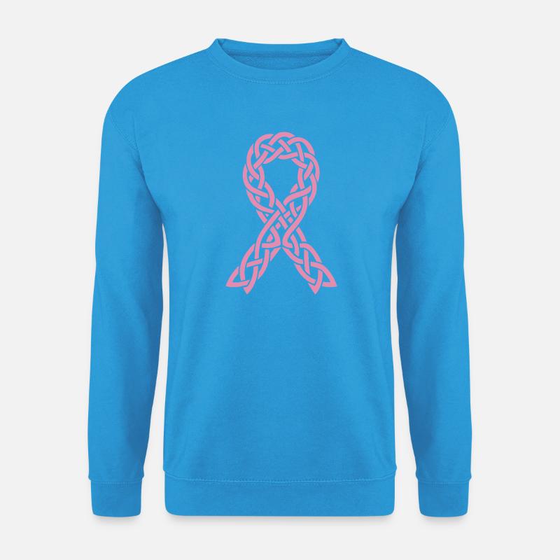 Rosa keltisches Antikrebs-Klebeband - Unisex Pullover - Meeresblau
