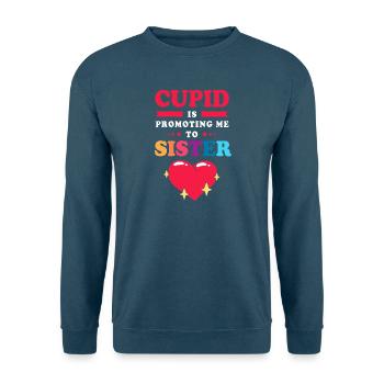 Révéler le sexe Saint-Valentin Enceinte - Sweat-shirt Unisexe - bleu mer - Devant - Alina (178cm) & Michal (187cm)