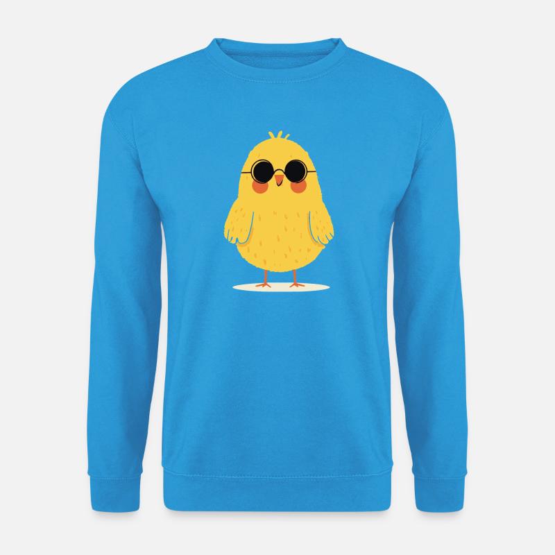 Küken mit Sonnenbrille - Unisex Pullover - Meeresblau