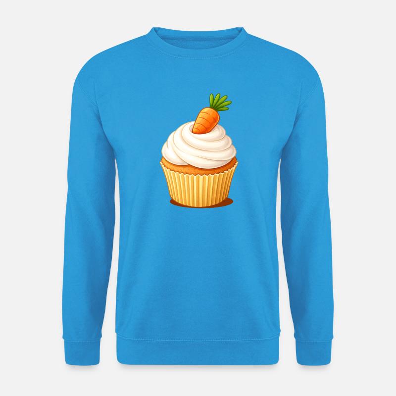 Carrot Cake Cupcake Illustration  - Unisex Pullover - Meeresblau