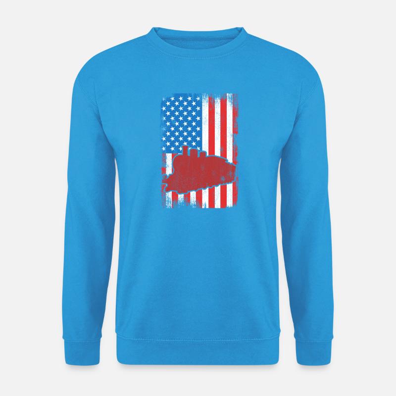 4. Juli USA Eisenbahn - Unisex Pullover - Meeresblau