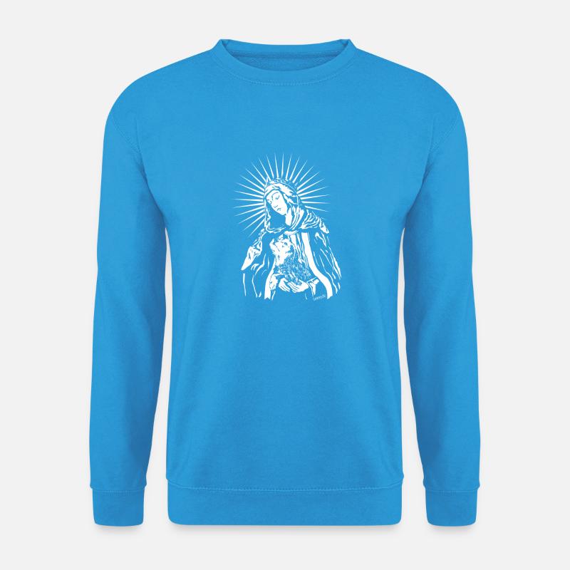 Maria mit Hund - Unisex Pullover - Meeresblau