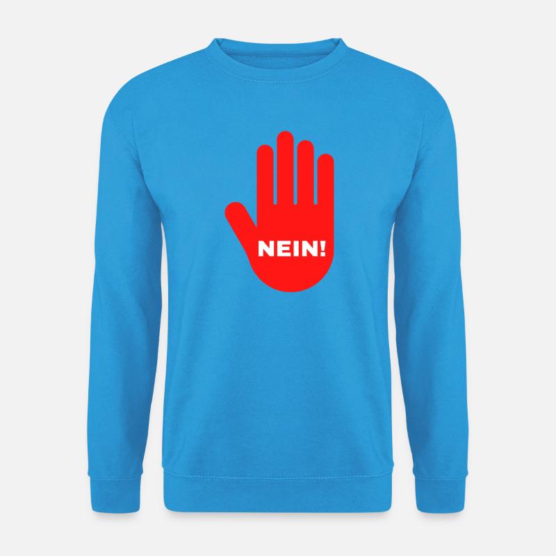hand rot stop nein halt - Unisex Pullover - Meeresblau