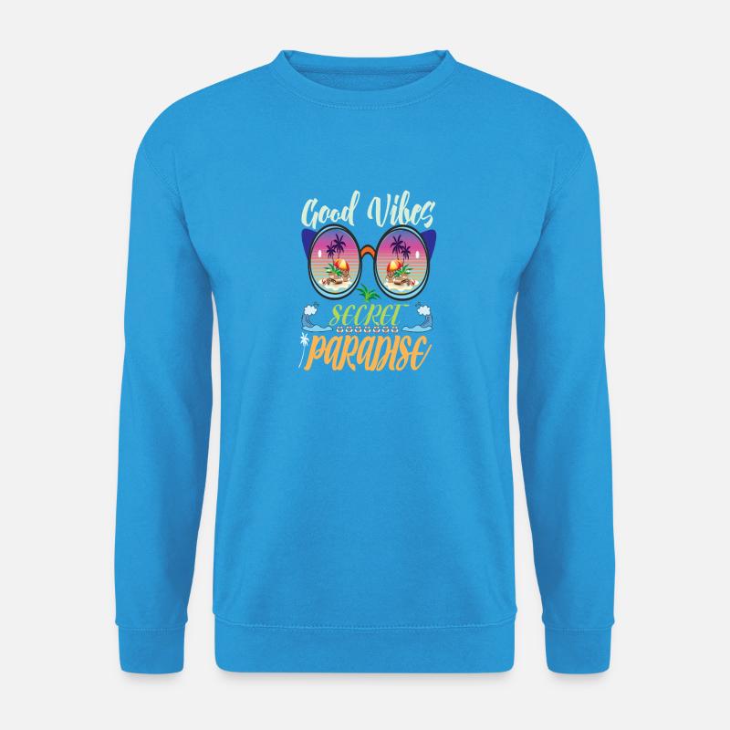 Tropisches Sonnenbrillen-Design - Unisex Pullover - Meeresblau