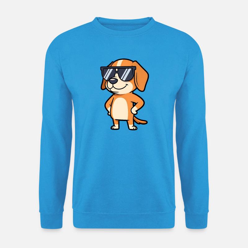 Sonnenbrillen Hund Pose - Unisex Pullover - Meeresblau