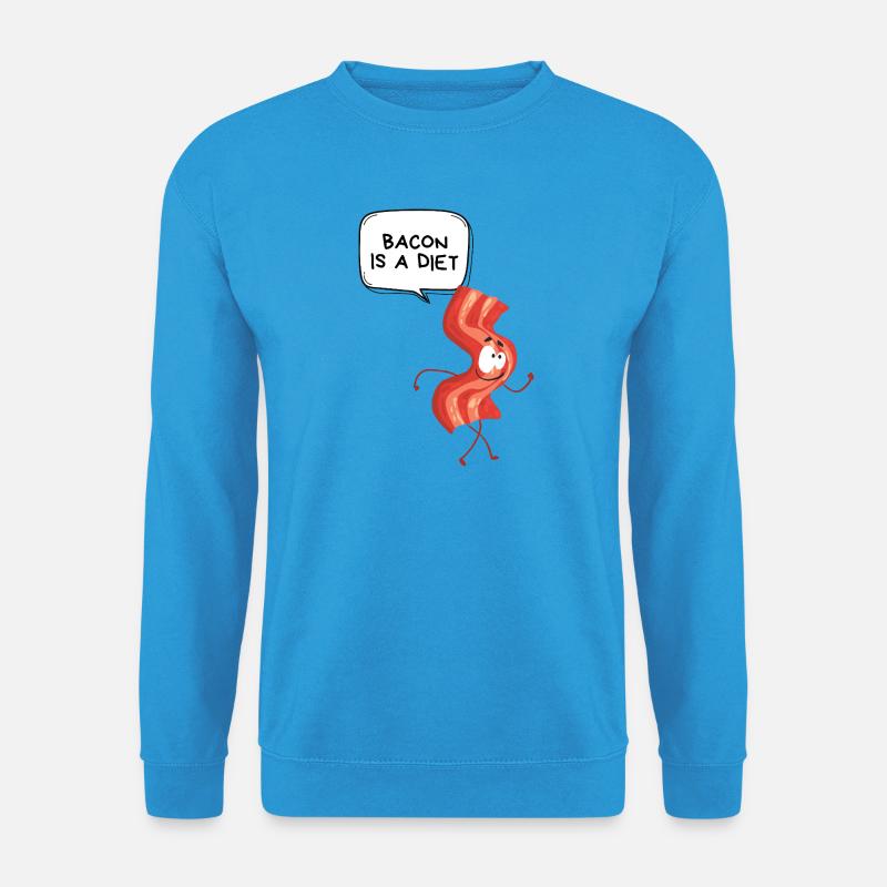 Bacon-Diät-Cartoon - Unisex Pullover - Meeresblau