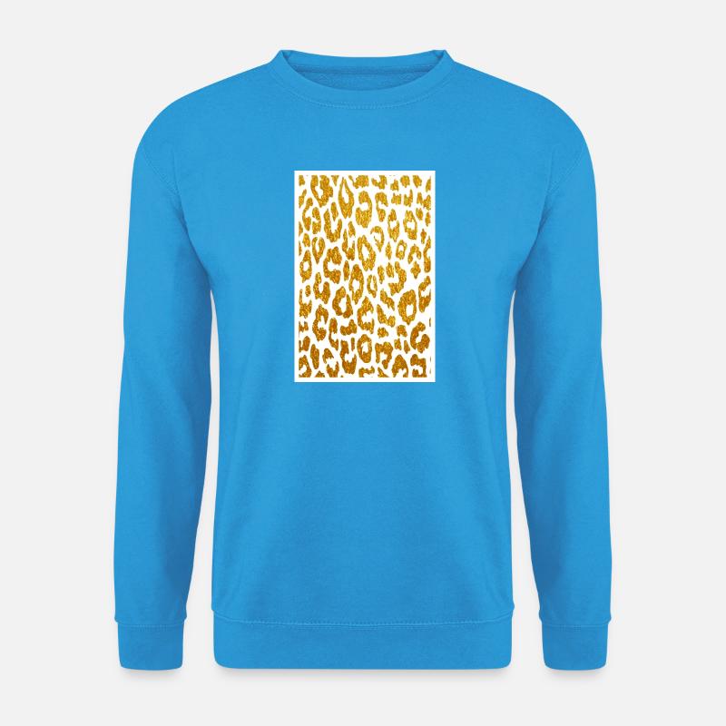 Leopardenfell in Gold, Leopard - Unisex Pullover - Meeresblau