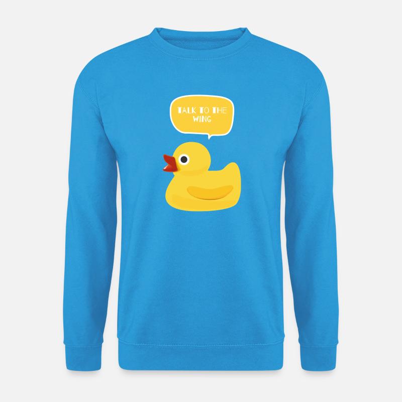 Sprecht mit dem Wing Duck Design - Unisex Pullover - Meeresblau