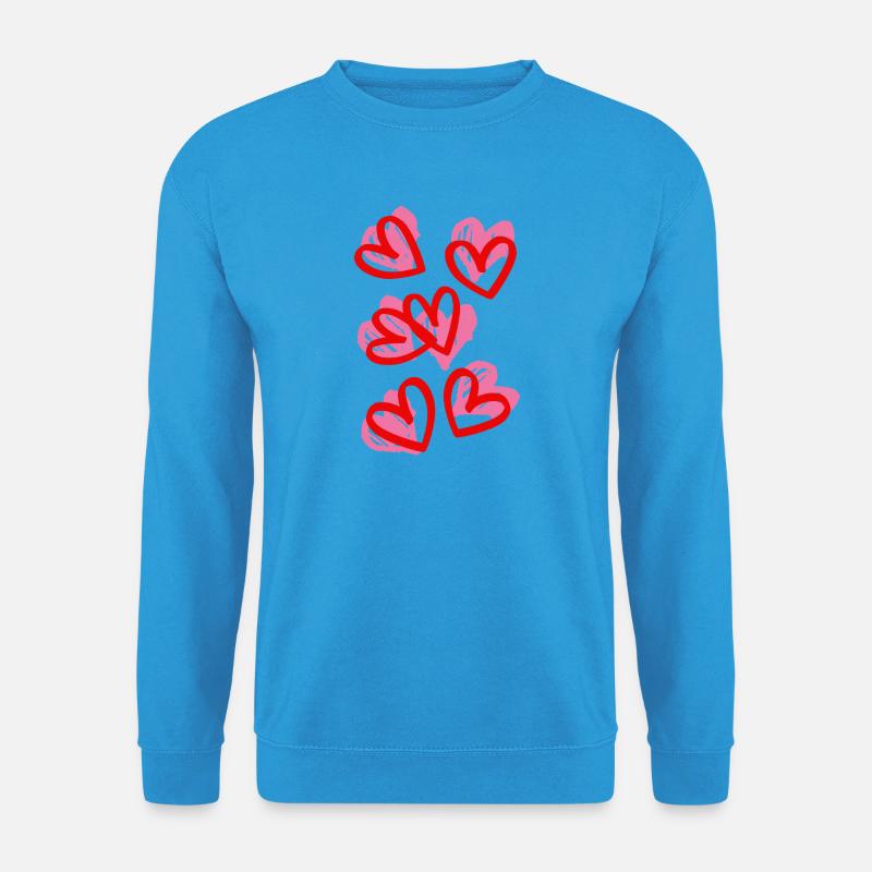 Small-Heart-Doodle-Design - Unisex Pullover - Meeresblau