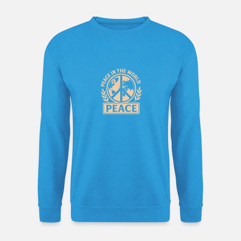 Globale Botschaft der Friedfertigkeit - Unisex Pullover - Meeresblau