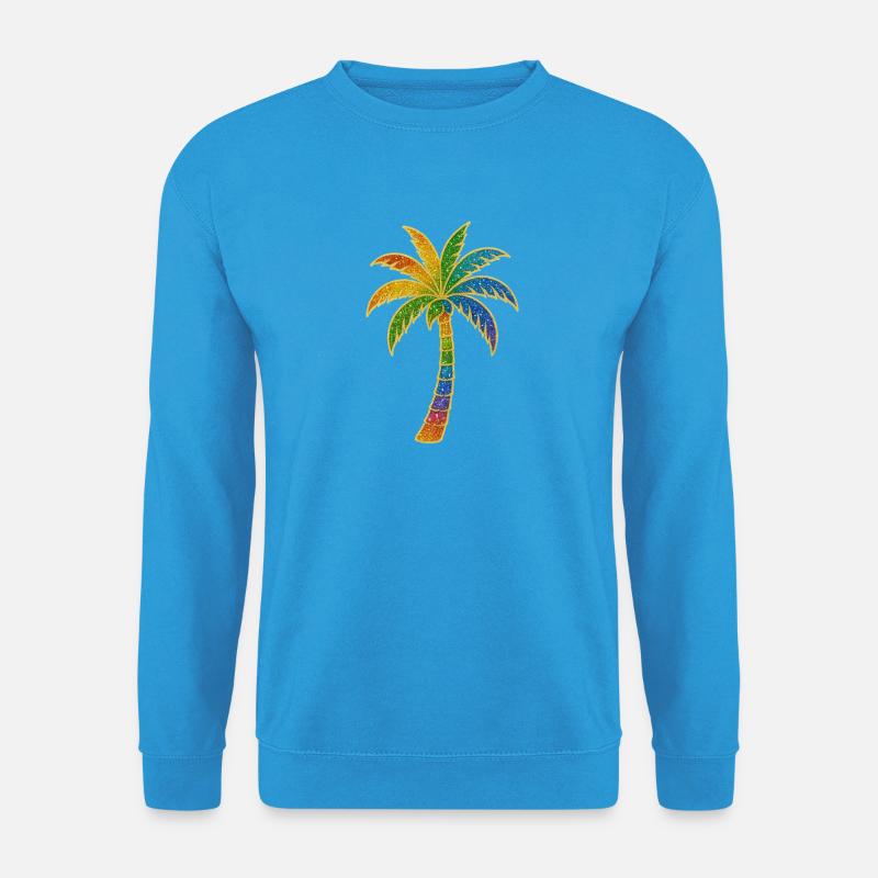 Bunter Regenbogen Palme - Unisex Pullover - Meeresblau
