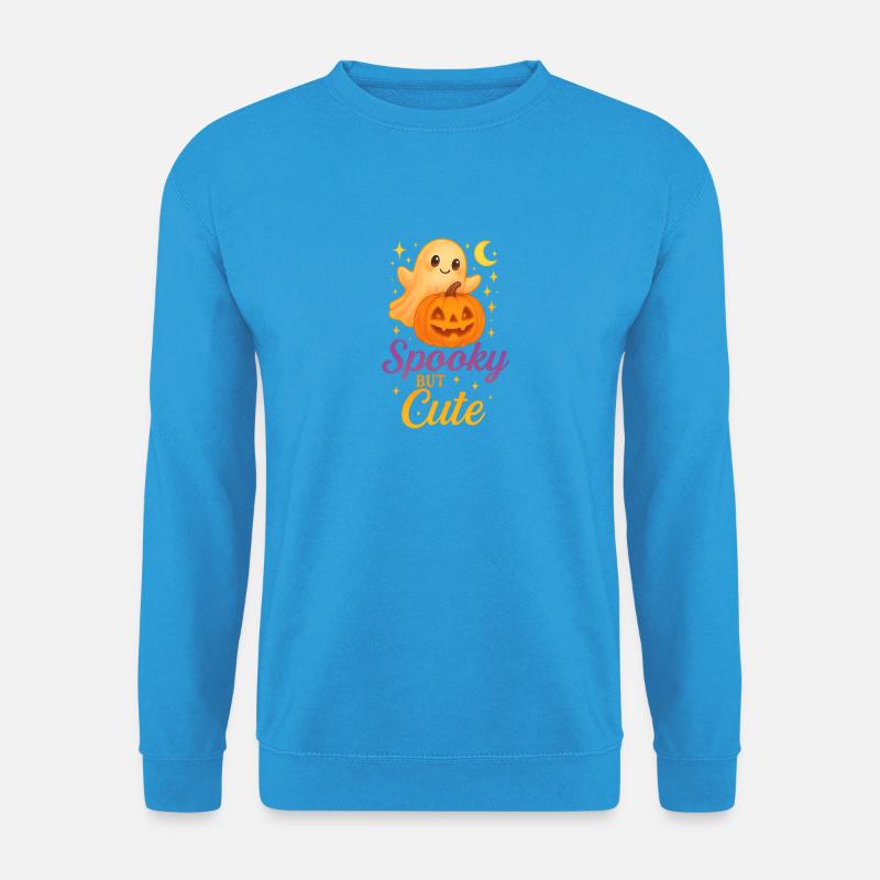 Süßer Halloween-Geist mit Kürbis - Unisex Pullover - Meeresblau