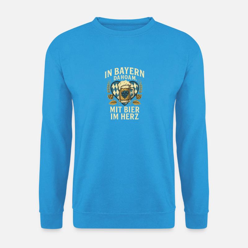 In Bayern dahoam – Bier im Herz - Unisex Pullover - Meeresblau