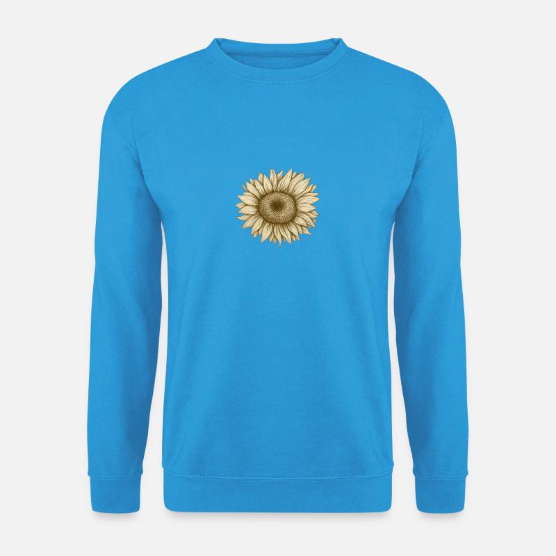 Sonnenblume Vintage Skizze - Unisex Pullover - Meeresblau