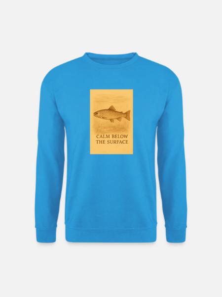 Ruhe unter der Oberfläche – Forellenabdruck - Unisex Pullover - Meeresblau