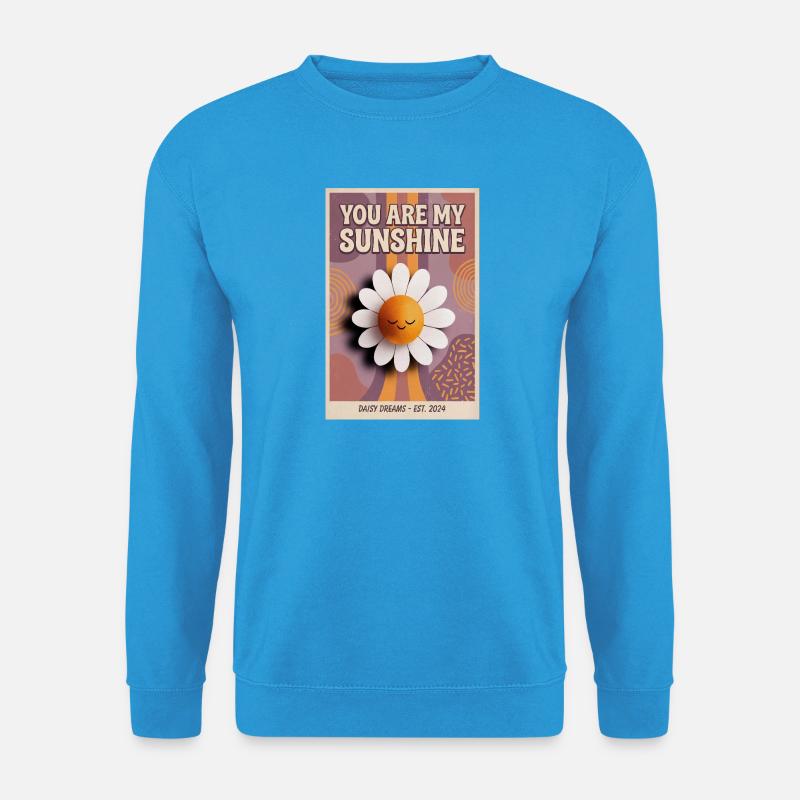 Du bist meine Sonnenschein-Gänseblümchen-Popkunst - Unisex Pullover - Meeresblau