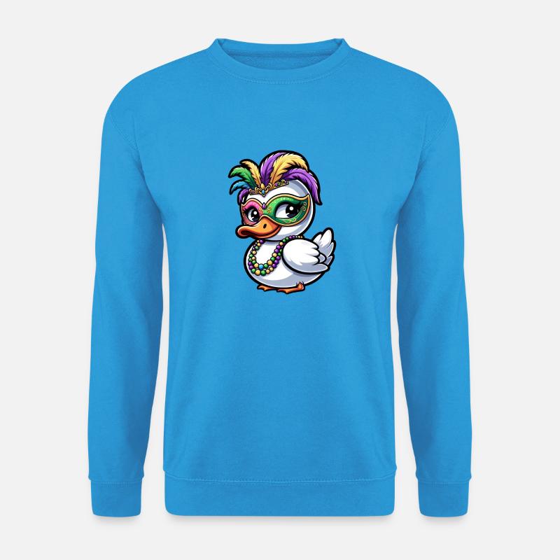 Mardi Gras Duck Mask Feathers - Unisex Sweatshirt - sea blue
