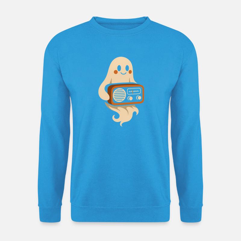 Geist mit Retroradio - Unisex Pullover - Meeresblau