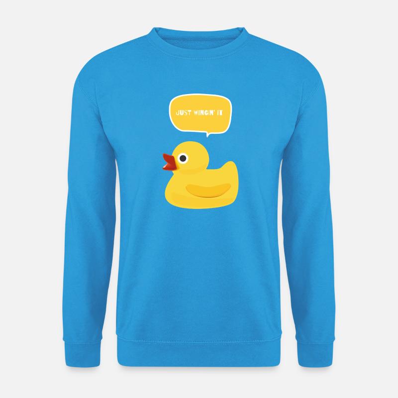 Just Wingin' It Duck - Unisex Pullover - Meeresblau