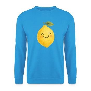 Happy Lemon Kwaii Kids Baby Fruit Fruit - Unisex Sweatshirt - sea blue - Front - Alina (178cm) & Michal (187cm)