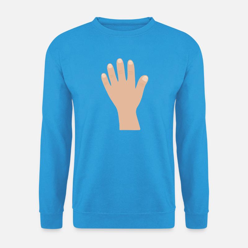 Cartoon Hand Silhouette Tee - Unisex Pullover - Meeresblau