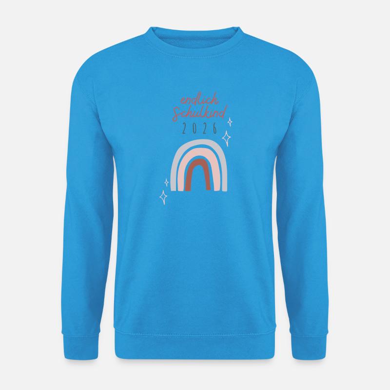 Endlich Schulkind 2026 Regenbogen Schuleinführung - Unisex Pullover - Meeresblau
