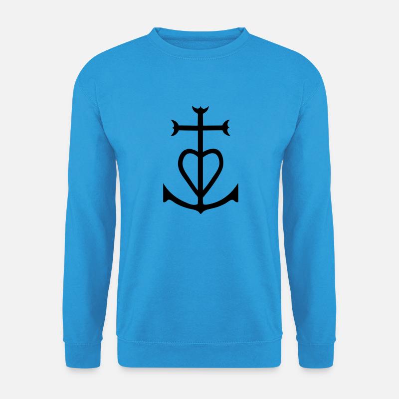 Kreuz der Camargue anker herz glauben fischer - Unisex Pullover - Meeresblau