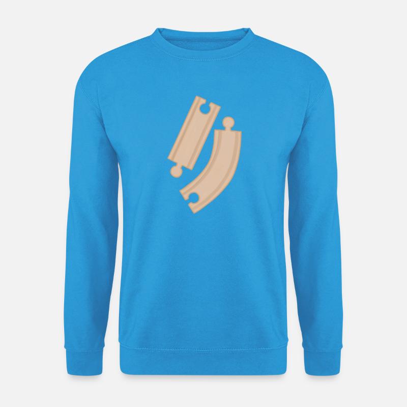 Holzkurven Puzzle Muster Schienen - Unisex Pullover - Meeresblau