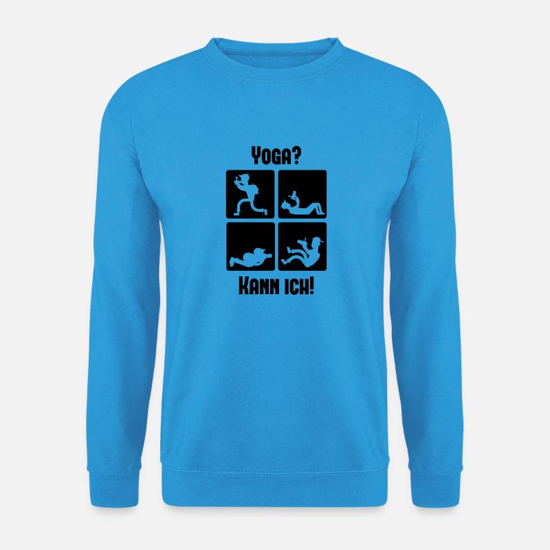 Fotografie: yoga? kann ich! - Unisex Pullover - Meeresblau