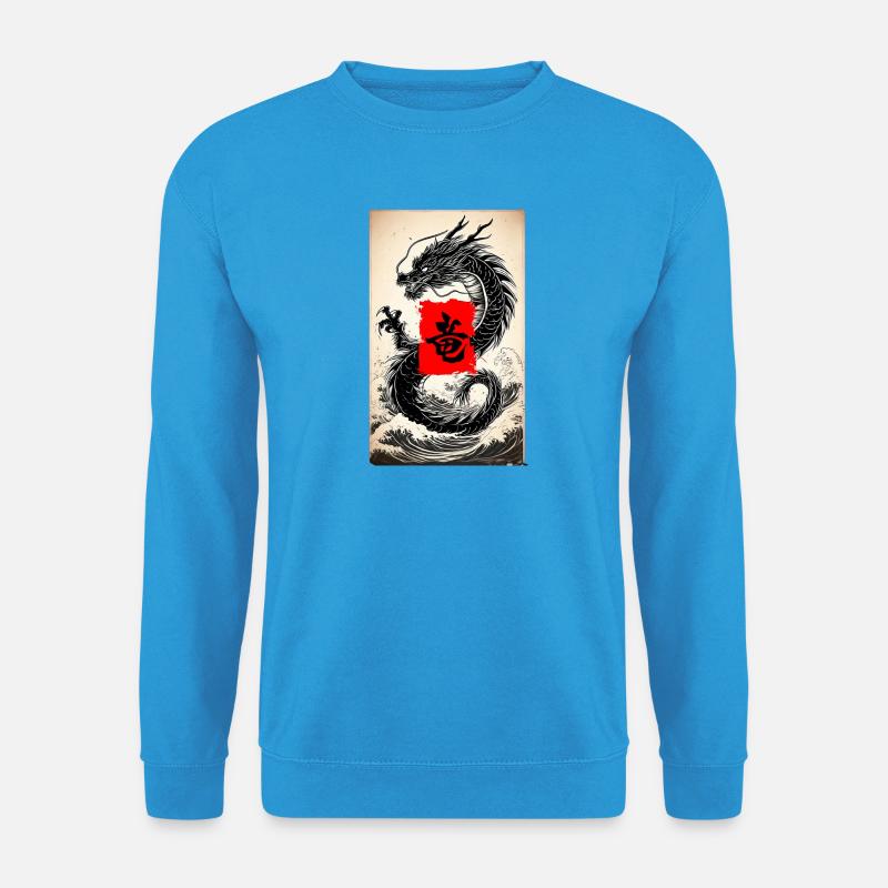 Japanischer Drache im Meer - Unisex Pullover - Meeresblau