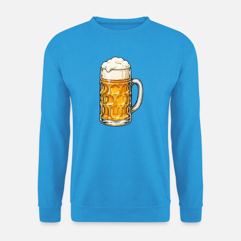 Bierkrug mit Schaum - Unisex Pullover - Meeresblau