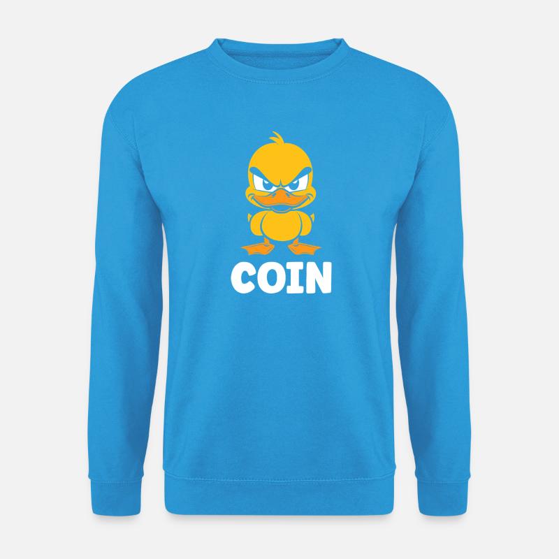 Furious Duckling COIN-Druck - Unisex Pullover - Meeresblau