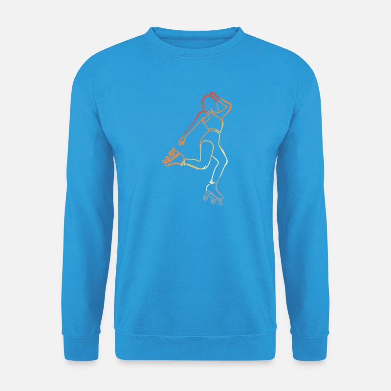 Rollschuhläuferin Skizze - Unisex Pullover - Meeresblau