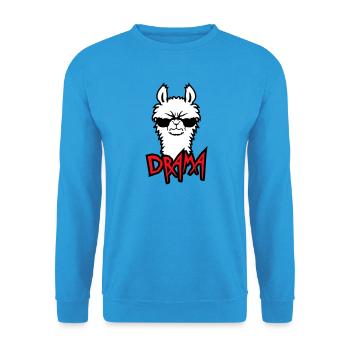 Lama Cool Wütend Sonnenbrille Pelzig Sauer Alpaka - Unisex Pullover - Meeresblau - Vorne - Alina (178cm) & Michal (187cm)