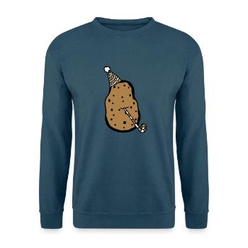 birthday potato party celebrate hat troete fun - Unisex Sweatshirt - sea blue - Front - Alina (178cm) & Michal (187cm)