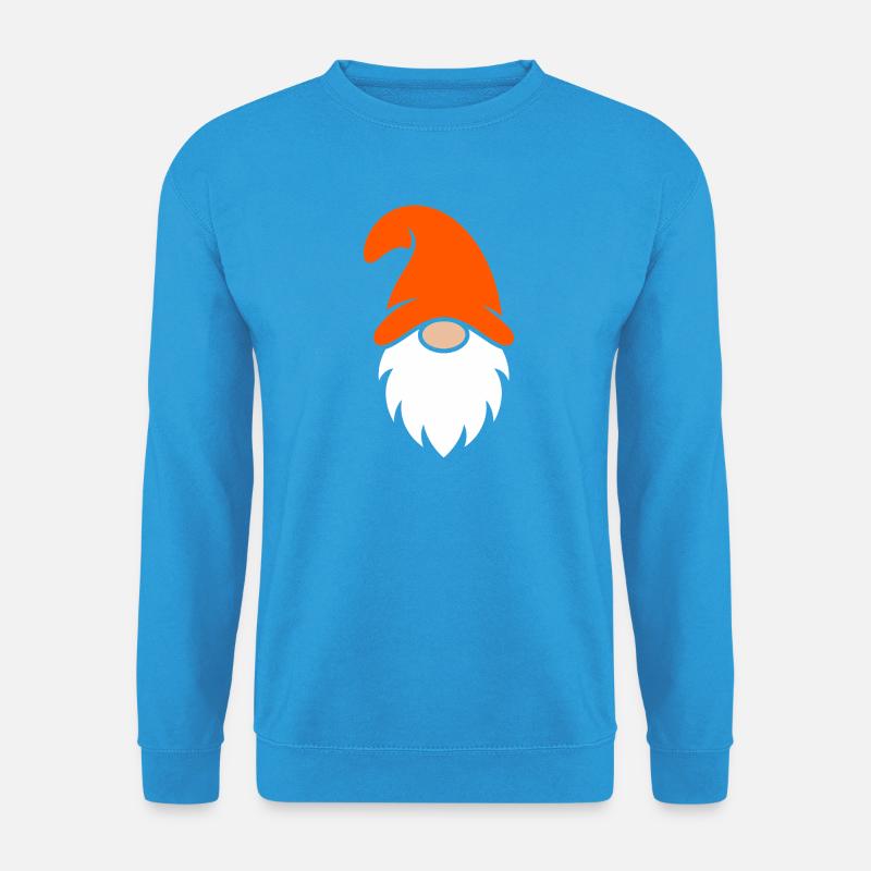 Orange Hut Gartenzwerg - Unisex Pullover - Meeresblau
