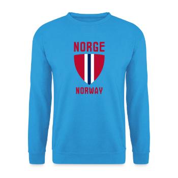 Norge – Norwegen - Unisex Pullover - Meeresblau - Vorne - Alina (178cm) & Michal (187cm)