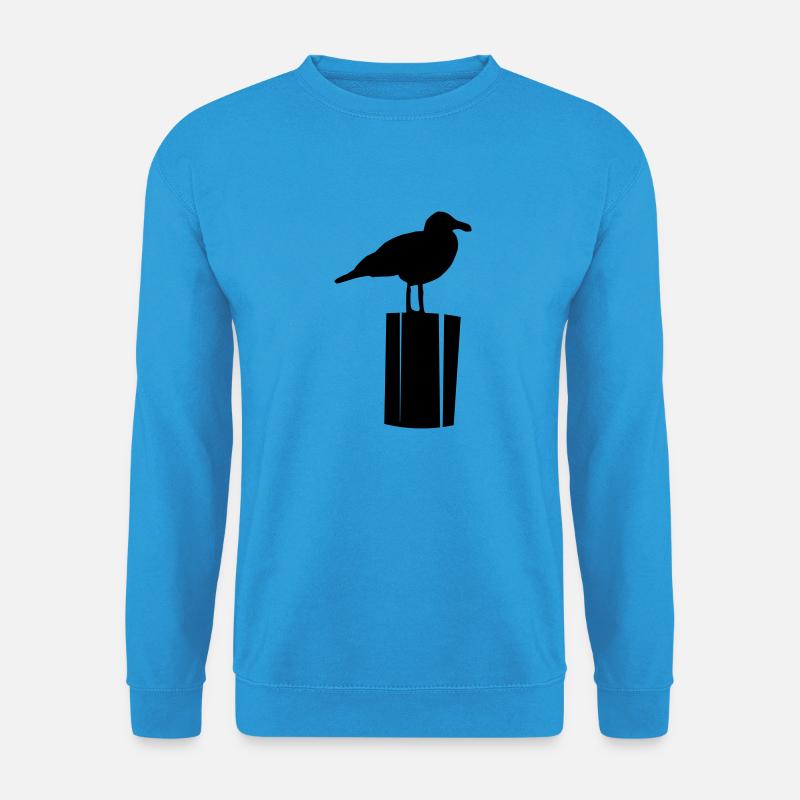 Möwe sitzend - Unisex Pullover - Meeresblau