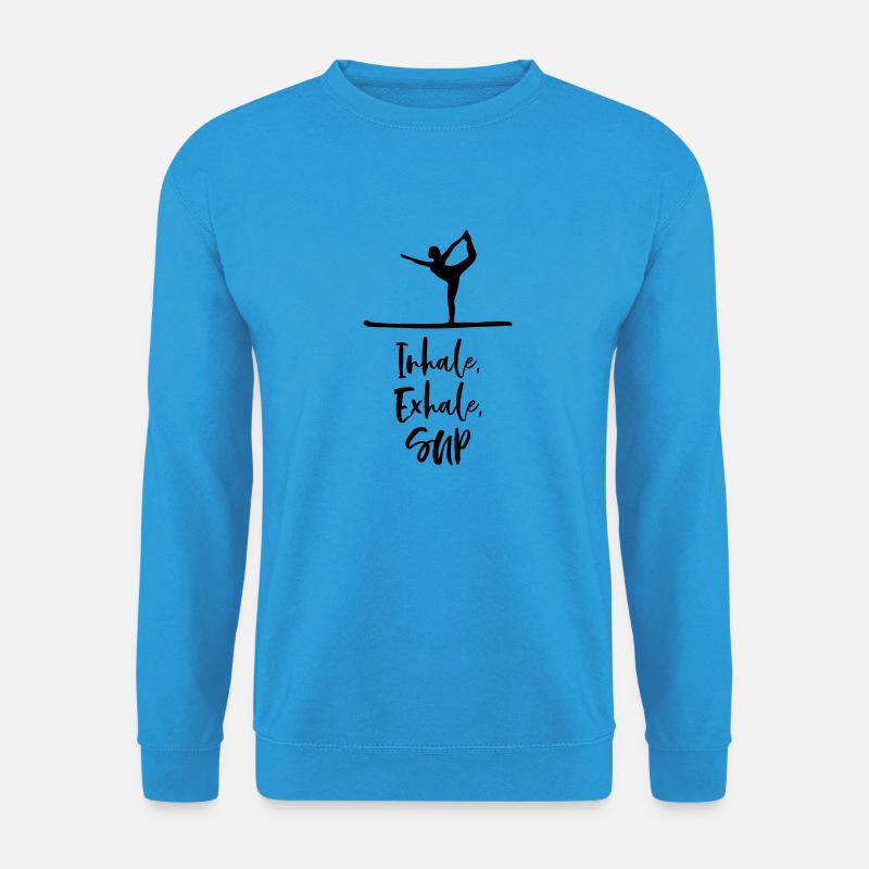 yoga sup inhale exhale geschenk - Unisex Pullover - Meeresblau