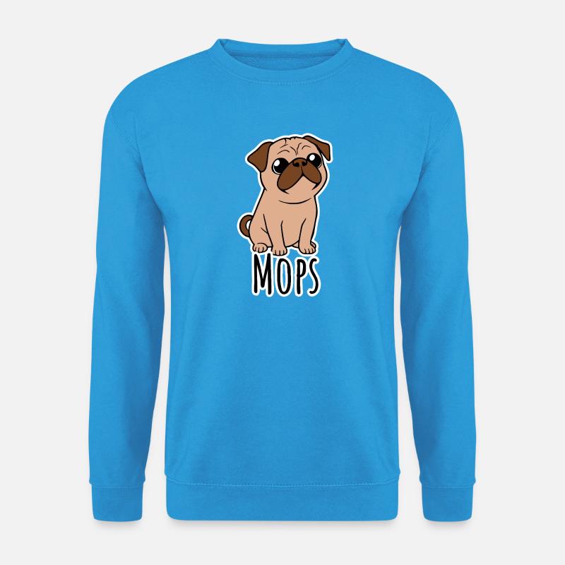 Niedlicher_kleiner_Mops_Hund_Hundemotiv - Unisex Pullover - Meeresblau