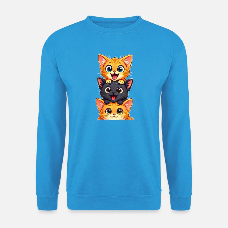 Stacked Happy Kittens Trio - Unisex Pullover - Meeresblau