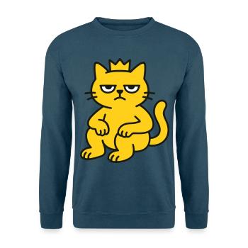 Roi des chats - Sweat-shirt Unisexe - bleu mer - Devant - Alina (178cm) & Michal (187cm)