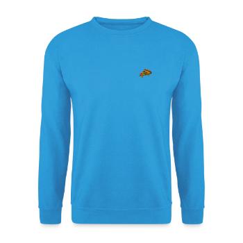 Pizza - Unisex Pullover - Meeresblau - Vorne - Alina (178cm) & Michal (187cm)