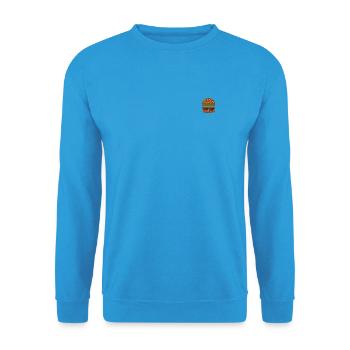 Burger embroidered - Unisex Sweatshirt - sea blue - Front - Alina (178cm) & Michal (187cm)