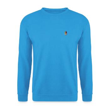 Ketchup und Senf bestickt - Unisex Pullover - Meeresblau - Vorne - Alina (178cm) & Michal (187cm)